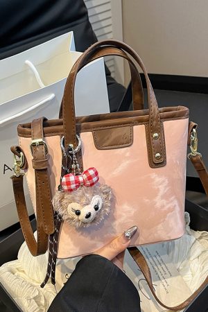 2025 Women's Color-Blocking Bucket Bag - Versatile Shoulder & Crossbody Handbag with High-End Feel