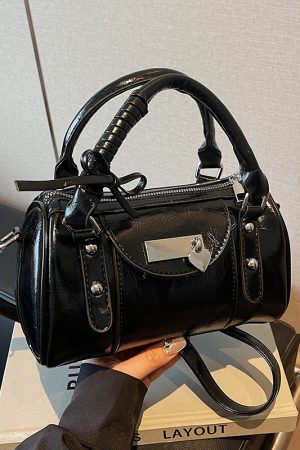 2025 Women's High-End Ballet Bowling Bag - Sweet Cool Crossbody Boston Handbag for Chic Fashion Style