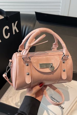 2025 Women's High-End Ballet Bowling Bag - Sweet Cool Crossbody Boston Handbag for Chic Fashion Style