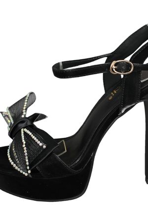 2025 Women's High Heels with Bowknot and One-Strap, Thin Heel, Waterproof Platform, Versatile Summer Footwear 12CM