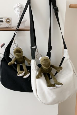 2025 Women's Large Capacity Canvas Shoulder Crossbody Bag - Solid Color Versatile Casual Style