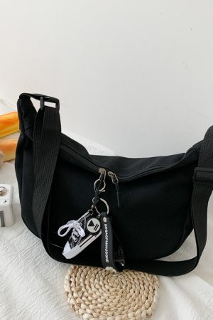 2025 Women's Large Capacity Canvas Shoulder Crossbody Bag - Solid Color Versatile Casual Style