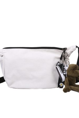 2025 Women's Large Capacity Canvas Shoulder Crossbody Bag - Solid Color Versatile Casual Style