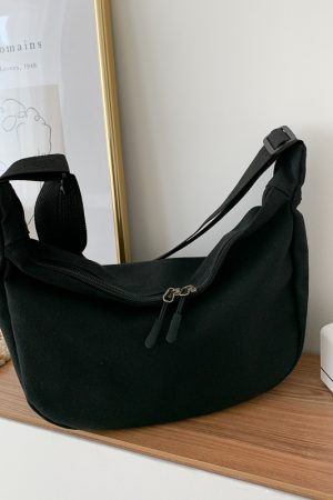 2025 Women's Large Capacity Canvas Shoulder Crossbody Bag - Solid Color Versatile Casual Style