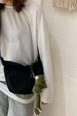 2025 Women's Large Capacity Canvas Shoulder Crossbody Bag - Solid Color Versatile Casual Style