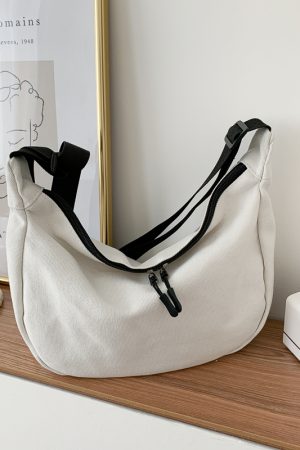2025 Women's Large Capacity Canvas Shoulder Crossbody Bag - Solid Color Versatile Casual Style