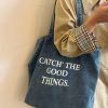 2025 Women's Large Capacity Denim Canvas Tote Bag, Casual Versatile Shoulder Bag in Trendy Style