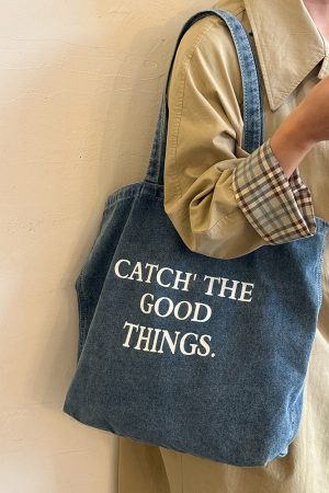 2025 Women's Large Capacity Denim Canvas Tote Bag, Casual Versatile Shoulder Bag in Trendy Style