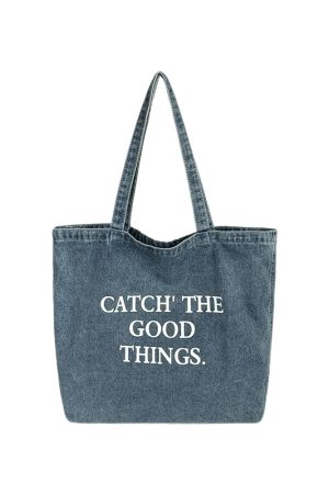 2025 Women's Large Capacity Denim Canvas Tote Bag, Casual Versatile Shoulder Bag in Trendy Style