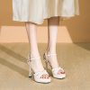 2025 Women's Waterproof Platform Sandals - Sexy One-Strap High Heels for Summer, Versatile Fashionable Shoes for Skirts