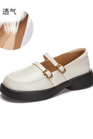 3.2 cm Soft Sole Genuine Leather Mary Jane Shoes for Women - Italian Style Comfortable Spring Footwear
