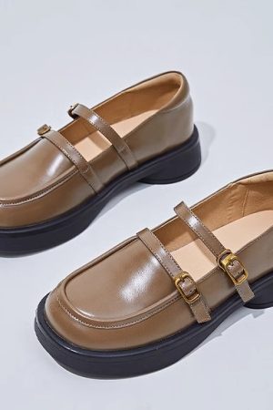3.2 cm Soft Sole Genuine Leather Mary Jane Shoes for Women - Italian Style Comfortable Spring Footwear