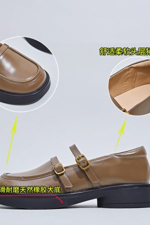 3.2 cm Soft Sole Genuine Leather Mary Jane Shoes for Women - Italian Style Comfortable Spring Footwear