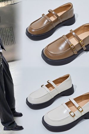 3.2 cm Soft Sole Genuine Leather Mary Jane Shoes for Women - Italian Style Comfortable Spring Footwear