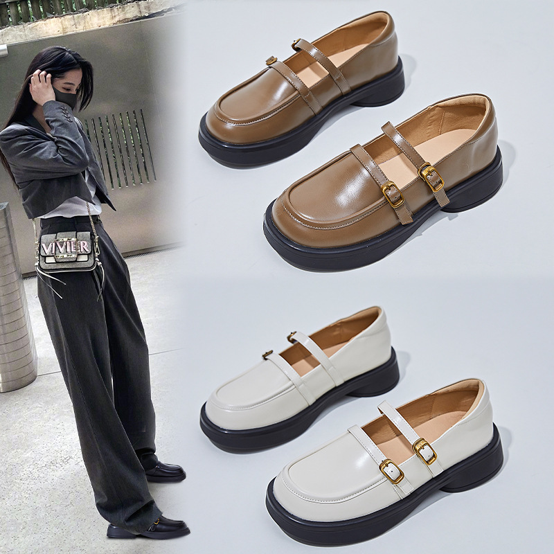 3.2 cm Soft Sole Genuine Leather Mary Jane Shoes for Women - Italian Style Comfortable Spring Footwear 3.2 cm Soft Sole Genuine Leather Mary Jane Shoes for Women - Italian Style Comfortable Spring Footwear