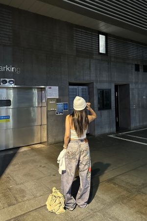 3D Deep Reshape Grunge Aged Layered Chain Print Loose Baggy Straight Pants for Y2K Style Fashion