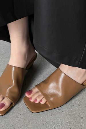 4.5cm Wedge Sandals - One-Strap Low-Heeled Mules, Versatile Slip-On Slippers for Effortless Summer Style
