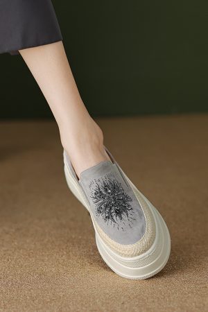 6 cm Thick-Soled Slip-On Loafers for Women - Italian-Style Genuine Leather Soft Sole Comfortable Footwear