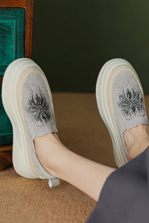 6 cm Thick-Soled Slip-On Loafers for Women - Italian-Style Genuine Leather Soft Sole Comfortable Footwear