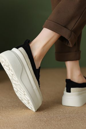 6 cm Thick-Soled Slip-On Loafers for Women - Italian-Style Genuine Leather Soft Sole Comfortable Footwear