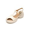 7 cm Thick-Soled Italian-Style Genuine Leather Sandals - Comfortable Soft Sole Fashion for Outdoor Versatility