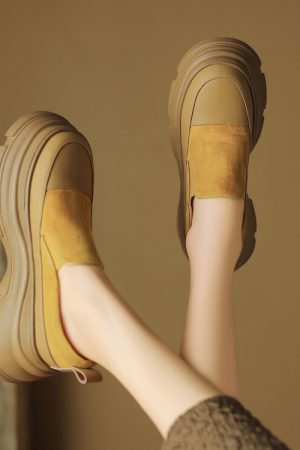 8 cm Italian-Style Soft Sole Genuine Leather Thick-Soled Shoes for Petite Women - Comfortable Spring and Autumn Footwear