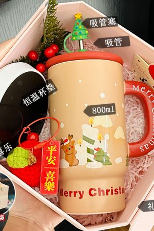 800ml Ceramic Straight Body Mug - Extra Large Capacity, Aesthetic Design, Perfect Gift for Girls and Friends, Stylish Straw Water Cup