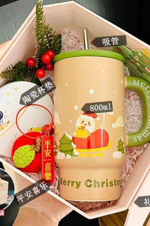 800ml Ceramic Straight Body Mug - Extra Large Capacity, Aesthetic Design, Perfect Gift for Girls and Friends, Stylish Straw Water Cup