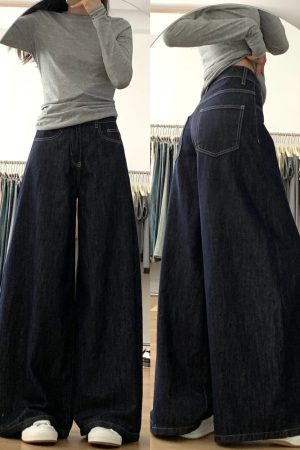 A-Line Wide-Leg Denim Pants for Women, Loose Fit, Casual Style, Flattering for Pear-Shaped Figures, 2025 Trendy Fashion