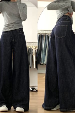 A-Line Wide-Leg Denim Pants for Women, Loose Fit, Casual Style, Flattering for Pear-Shaped Figures, 2025 Trendy Fashion