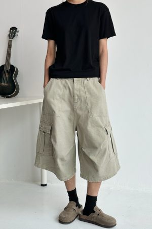 Adjustable Waistband Button Work Shorts for Men & Women - Casual Loose Fit Straight Shorts for Everyday Wear