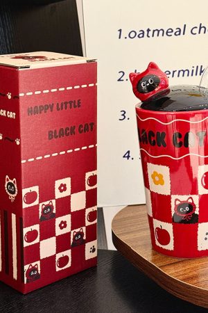 Adorable Cat Ceramic Mug with Straw, Perfect Gift for Girls, Best Friend Birthday Present, Cute Party Favor