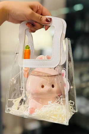 Adorable Ceramic Rabbit-Shaped Mug with Lid and Spoon - Perfect for Dorms, Water, Coffee, and Tea Lovers