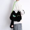 Adorable Plush Little Black Cat Crossbody Bag - Soft Autumn Collection, Cute Student Shoulder Bag for Niche Style Lovers