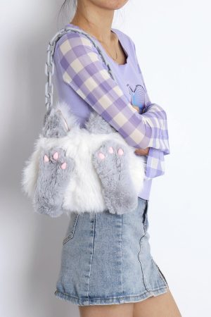 Adorable Plush Orange Cat Crossbody Bag for Women - Soft Face-Covering Shoulder Bag, 2024 Autumn Niche Style