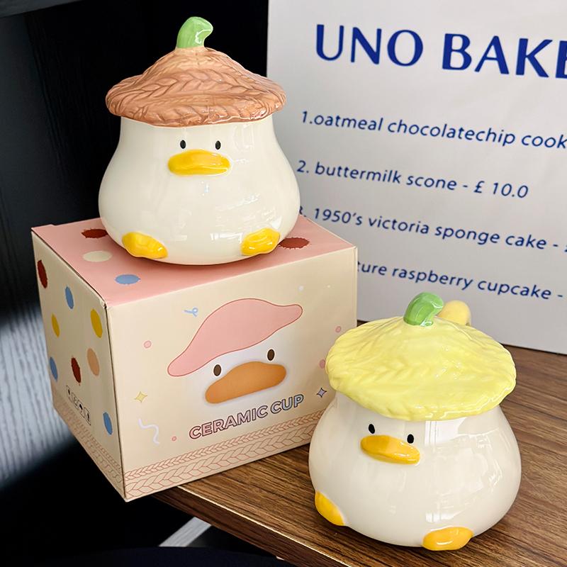 Adorable Yellow Duck Ceramic Mug with Lid – Cute Fun Water Cup for Girls, Perfect Gift for Animal Lovers and Home Decor Adorable Yellow Duck Ceramic Mug with Lid – Cute Fun Water Cup for Girls, Perfect Gift for Animal Lovers and Home Decor