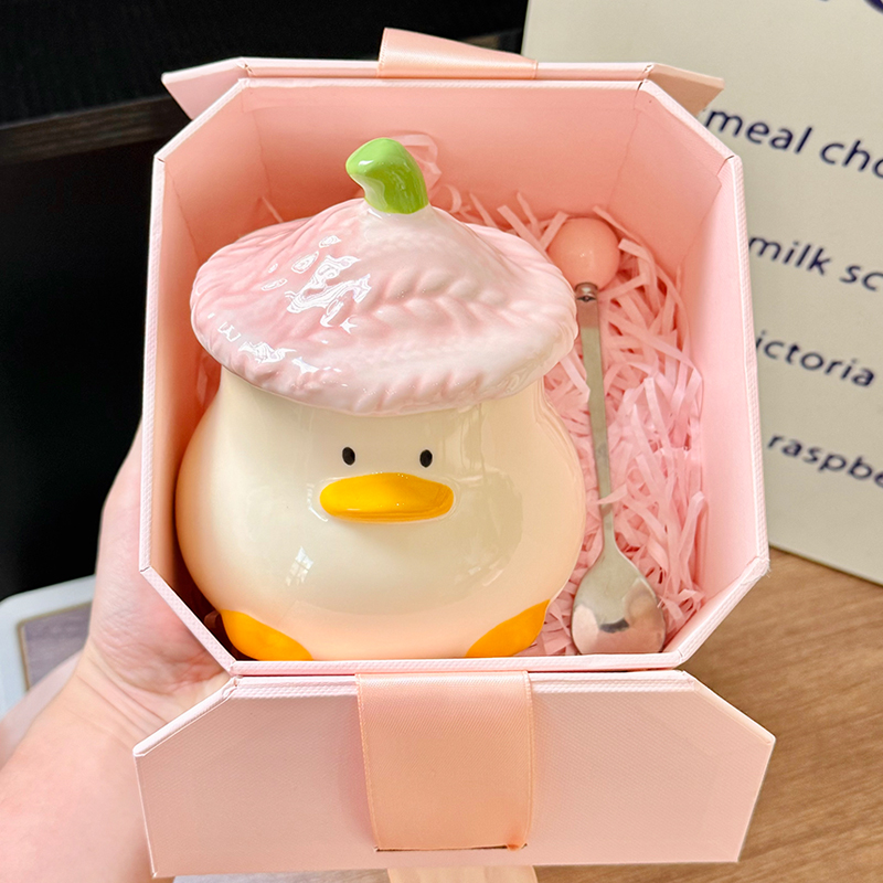 Adorable Yellow Duck Ceramic Mug with Lid – Cute Fun Water Cup for Girls, Perfect Gift for Animal Lovers and Home Decor Adorable Yellow Duck Ceramic Mug with Lid – Cute Fun Water Cup for Girls, Perfect Gift for Animal Lovers and Home Decor