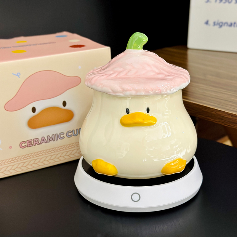 Adorable Yellow Duck Ceramic Mug with Lid – Cute Fun Water Cup for Girls, Perfect Gift for Animal Lovers and Home Decor Adorable Yellow Duck Ceramic Mug with Lid – Cute Fun Water Cup for Girls, Perfect Gift for Animal Lovers and Home Decor