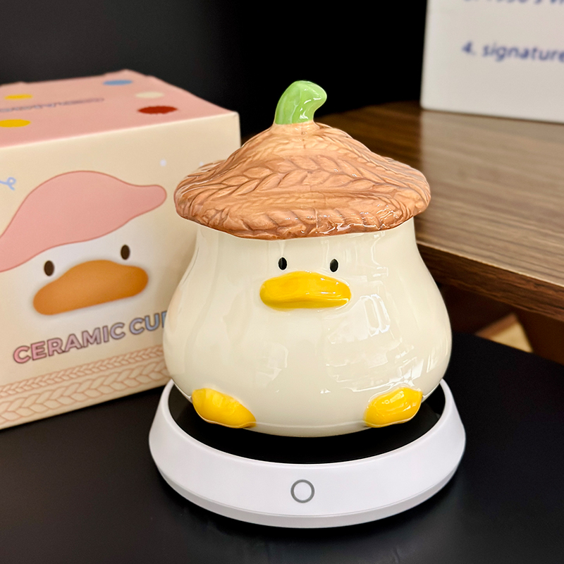 Adorable Yellow Duck Ceramic Mug with Lid – Cute Fun Water Cup for Girls, Perfect Gift for Animal Lovers and Home Decor Adorable Yellow Duck Ceramic Mug with Lid – Cute Fun Water Cup for Girls, Perfect Gift for Animal Lovers and Home Decor