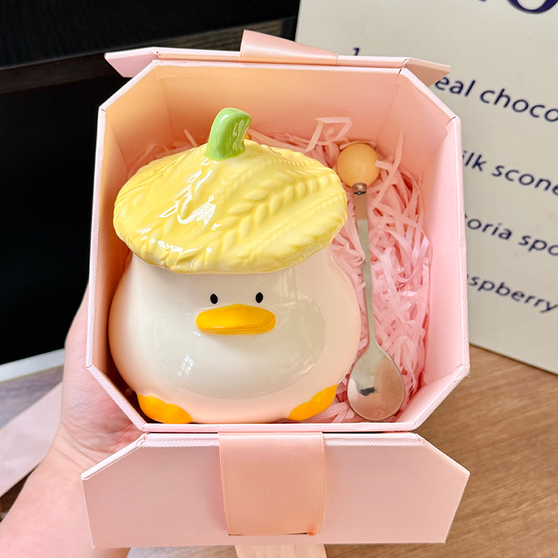 Adorable Yellow Duck Ceramic Mug with Lid – Cute Fun Water Cup for Girls, Perfect Gift for Animal Lovers and Home Decor Adorable Yellow Duck Ceramic Mug with Lid – Cute Fun Water Cup for Girls, Perfect Gift for Animal Lovers and Home Decor