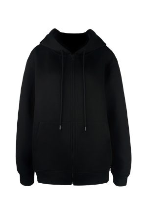 Air Layer Profile Loose Hooded Zip-Up Sweatshirt Jacket for Casual Y2K Style