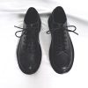 All-Black Men's Leather Shoes - Harajuku Style Thick-Soled Japanese Retro Round-Toe Casual Trendy Footwear