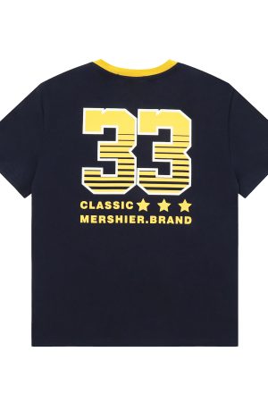 American College Style Printed Short-Sleeve T-Shirt for Women - Summer Slim-Fit Three-Stripe Sports Top