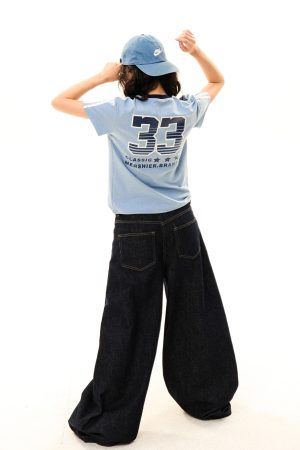 American College Style Printed Short-Sleeve T-Shirt for Women - Summer Slim-Fit Three-Stripe Sports Top