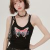 American Retro Butterfly Strap Camisole for Women - Fitted Summer Tank Top with Chest Pads, Spicy Girl Style