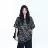 American Retro Camouflage Oversized Short Sleeve T-Shirt for Women - Summer Loose Fit Tee with Graphic Design
