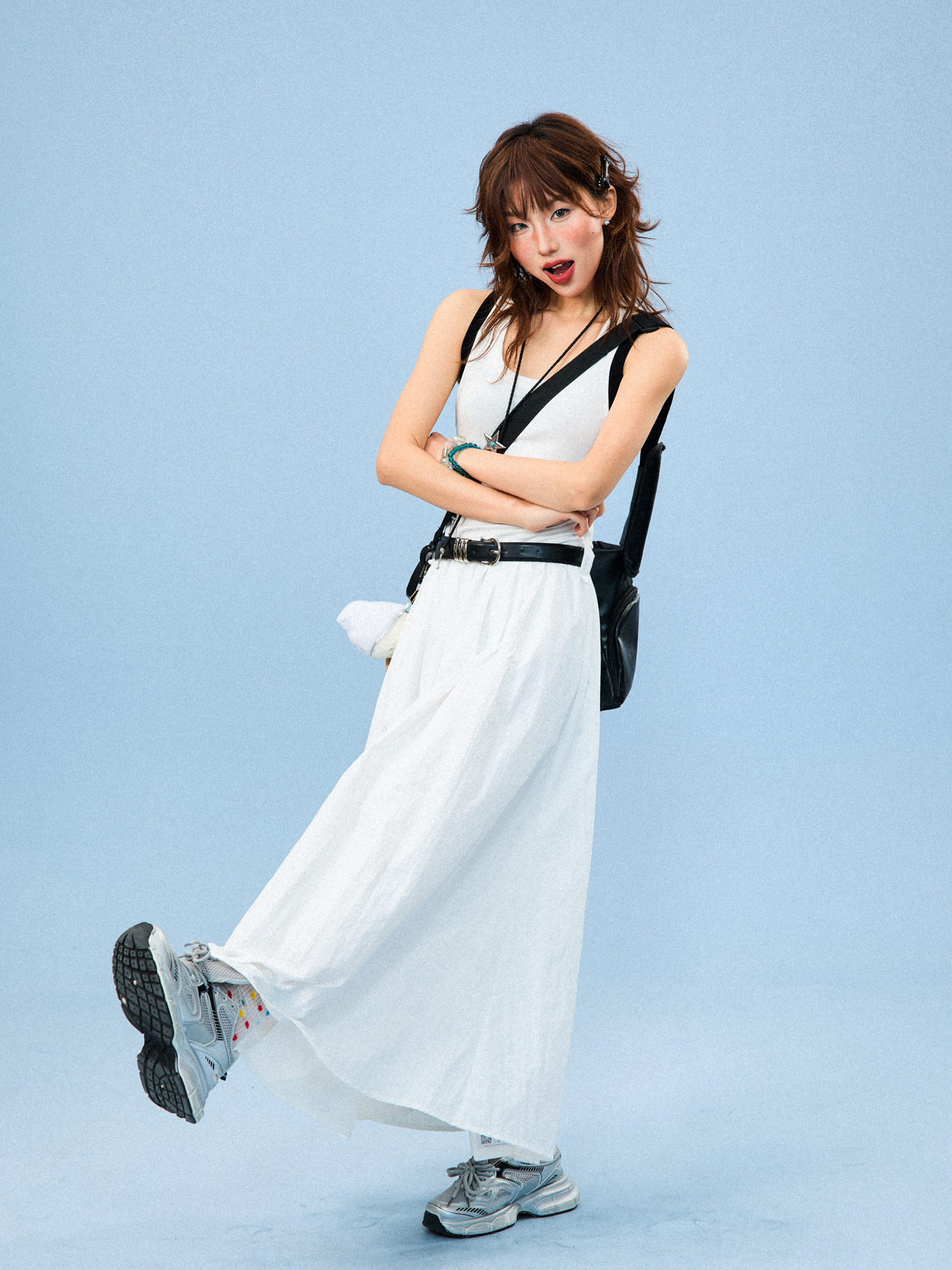 American Retro Color-Blocking A-Line Dress for Women, Summer Slim Fit Long Dress, Vintage 90s Style Fashion American Retro Color-Blocking A-Line Dress for Women, Summer Slim Fit Long Dress, Vintage 90s Style Fashion