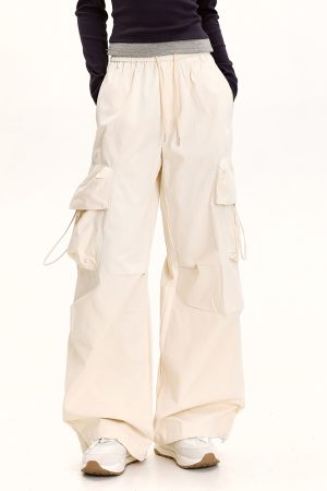 American Retro Dance Cargo Pants for Women - Summer Loose Casual Jazz Wide-Leg Pants in Draped Style