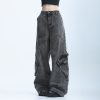 American Retro Distressed Denim Wide-Leg Pants for Women - Ultra-Loose, Floor-Length, Heavy-Duty, Slimming Style