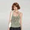 American Retro Knitted Camisole for Women - Slim Fit Summer Top, Spicy Girl Style, Perfect for Y2K and Casual Outfits